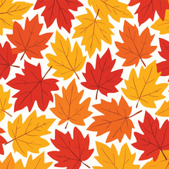 Obraz premium Flat Design Vector of Fall Leaves in Warm Tones