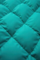 Close-up quilted turquoise sleeping bag Diamond stitch texture , blue, stitch, photography