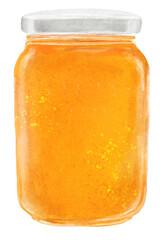 PNG Orange jam jar, bread spread illustration, transparent background