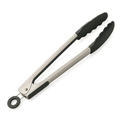 Modern Stainless Steel and Silicone Kitchen Tongs with Locking Mechanism