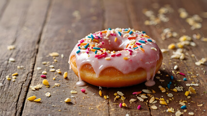 chocolate donut on a blue background