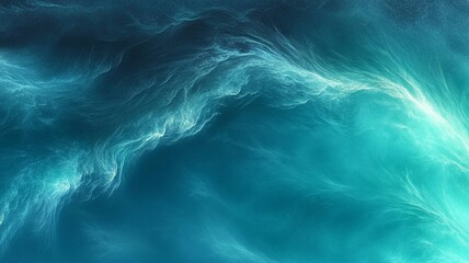 Blue Green Abstract Energy Wave Background, Flowing Water Texture and Light Effect for Technology and Creative Design