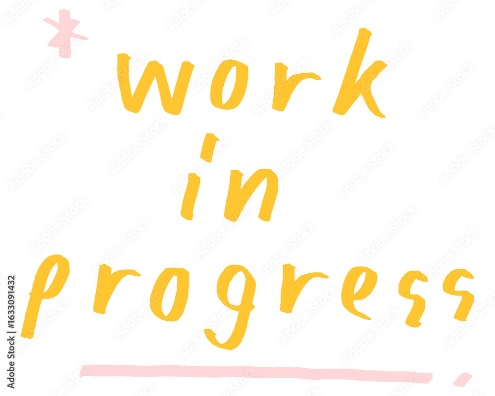 Poster work in progress doodle typography design element