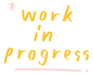 Work in progress doodle typography design element