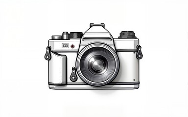Line art design of Camera. High quality