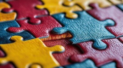Close-up colorful puzzle pieces