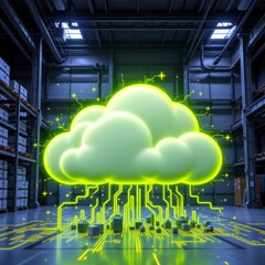 Industrial Cloud Storage Solutions Revolutionizing Warehousing Modern Facility Digital Innovation Industrial Environment