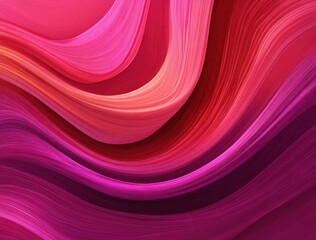 Abstract flowing ribbons of vibrant pink and red hues create a dynamic and artistic design with smooth curves and a sense of movement.