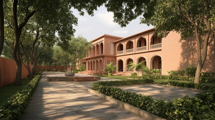Obraz premium Architectural Design: Serene Oasis in Rajasthan
