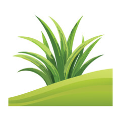 Fresh green grass mound vector illustration