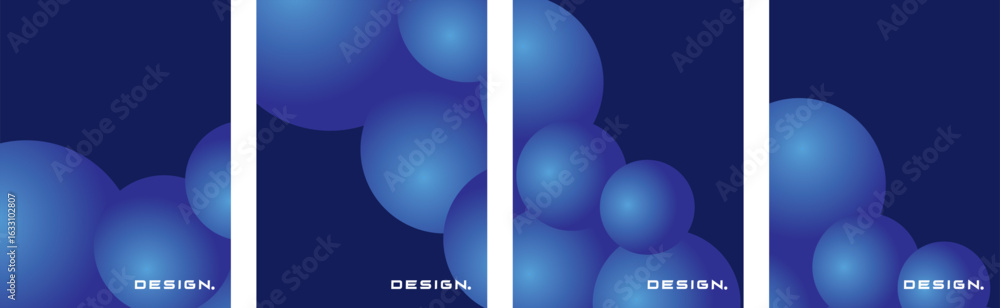 Aufkleber collection of abstract backgrounds with bubble patterns, stacked circles, beautiful gradient colors,