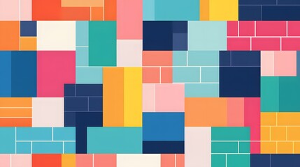 Colorful abstract geometric pattern of squares.