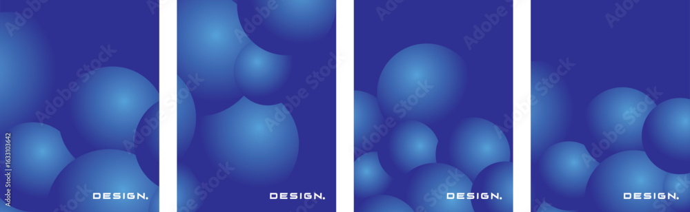 Aufkleber collection of abstract backgrounds with bubble patterns, stacked circles, beautiful gradient colors,
