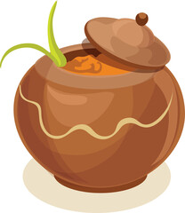 vector illustration of a pot of spices