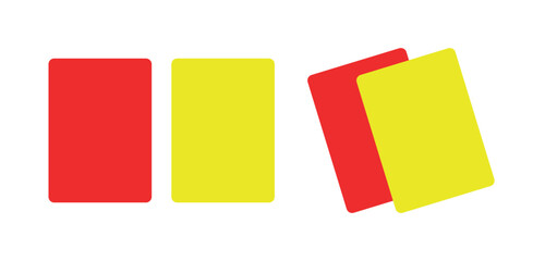 red card and yellow card Icon set. football red and yellow card symbol for fault, alart, misstep, mistake, rule, soccer png and vector on transparent background
