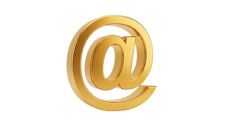 Golden 3D Email Symbol for Web Communication and Technology