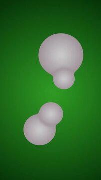 White metaball, Dynamic liquid art blobs looping motion glowing isolated on green screen background. Idea for UX design, VFX element design, wallpaper, template, banner, backdrop etc.,