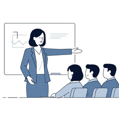 Business Presentation with Audience Illustration.