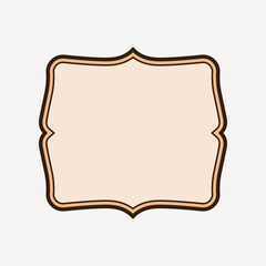 Pastel orange badge vector
