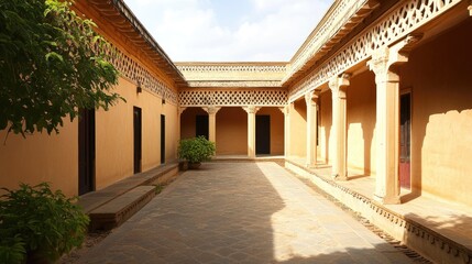 Obraz premium Ancient Courtyard Architecture: A Glimpse into History