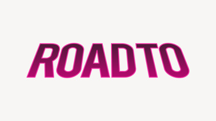 Road to word, colorful text vector