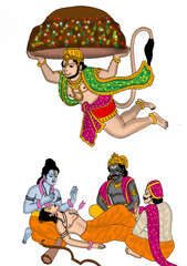 Obraz premium hand drawn digital art of lord ram