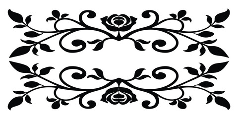 black and white floral ornament