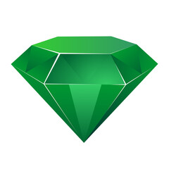 Fototapeta premium 3D green crystal diamond icon vector illustration image