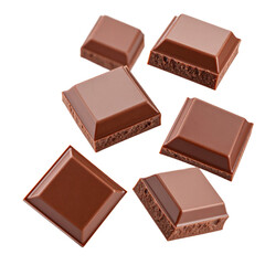 Delicious assortment of chocolate bars with layered milk chocolate and caramel bites.