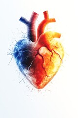 Digital illustration of a heart symbol featuring red and yellow gradient