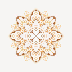 Gold mandala flower, Diwali festival element vector