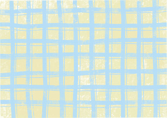 Hand Drawn Blue Grid Pattern on Vibrant Yellow Background with Playful Artistic Style

