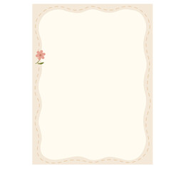 2d astel cream rectangular frame with soft brown corner floral accents, clean and minimal design, perfect for invitations, greeting cards, or decorative templates.
