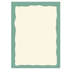 2d Minimal cream rectangular frame with soft green border and rounded edges, ideal for invitations, posters, greeting cards, or decorative template backgrounds.