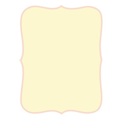 2d Pastel yellow rectangular frame with soft wavy edges and white center, perfect for invitations, posters, greeting cards, or decorative template backgrounds.