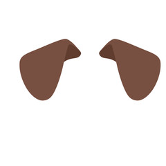 2d Brown dog ears vector icon, designed in cartoon style with simple shape on white background.
