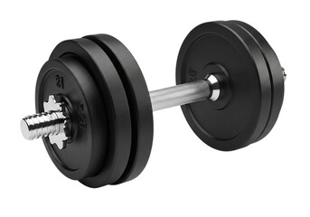 Fototapeta premium 3d icon of adjustable dumbbell with weight plates isolated on transparent background