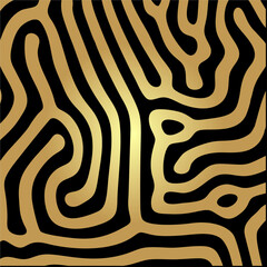 Simple modern style abstract design, golden maze pattern background. Vector seamless geometric pattern - striped design. Trendy digital background, endless golden texture.