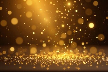 Elegant golden confetti shower on sparkling gold glitter Festive vector design , vector, party, shimmer