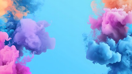Fototapeta premium Colorful ink clouds swirling in liquid.