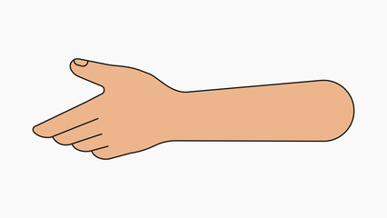 Reaching hand, gesture collage element vector