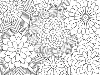 PrintFlowers Coloring Pages For Adules