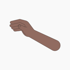 Black hand arm, gesture flat collage element vector