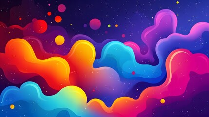 Colorful abstract shapes with vibrant hues.
