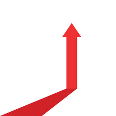 Red arrow rising up prepresent growth, business profit, progress and success
