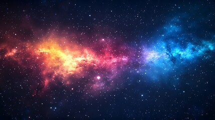Fototapeta premium Colorful nebulas and distant stars in a vast space.