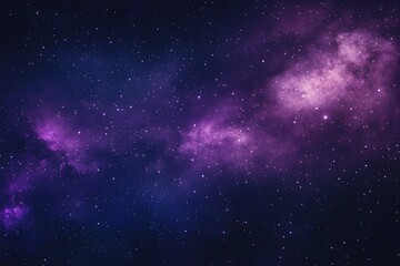 Starry sky background, purple night sky full of stars, glowing stars in the dark space, starry background, dark night, stars in the distance, starlight, dark background with a purple glow, night sky.	