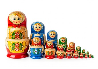 Fototapeta premium Matryoshka, a colorful traditional Russian nesting doll