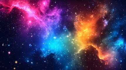 Naklejka premium Colorful nebulae and stars in deep space.