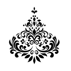 Damask floral design element